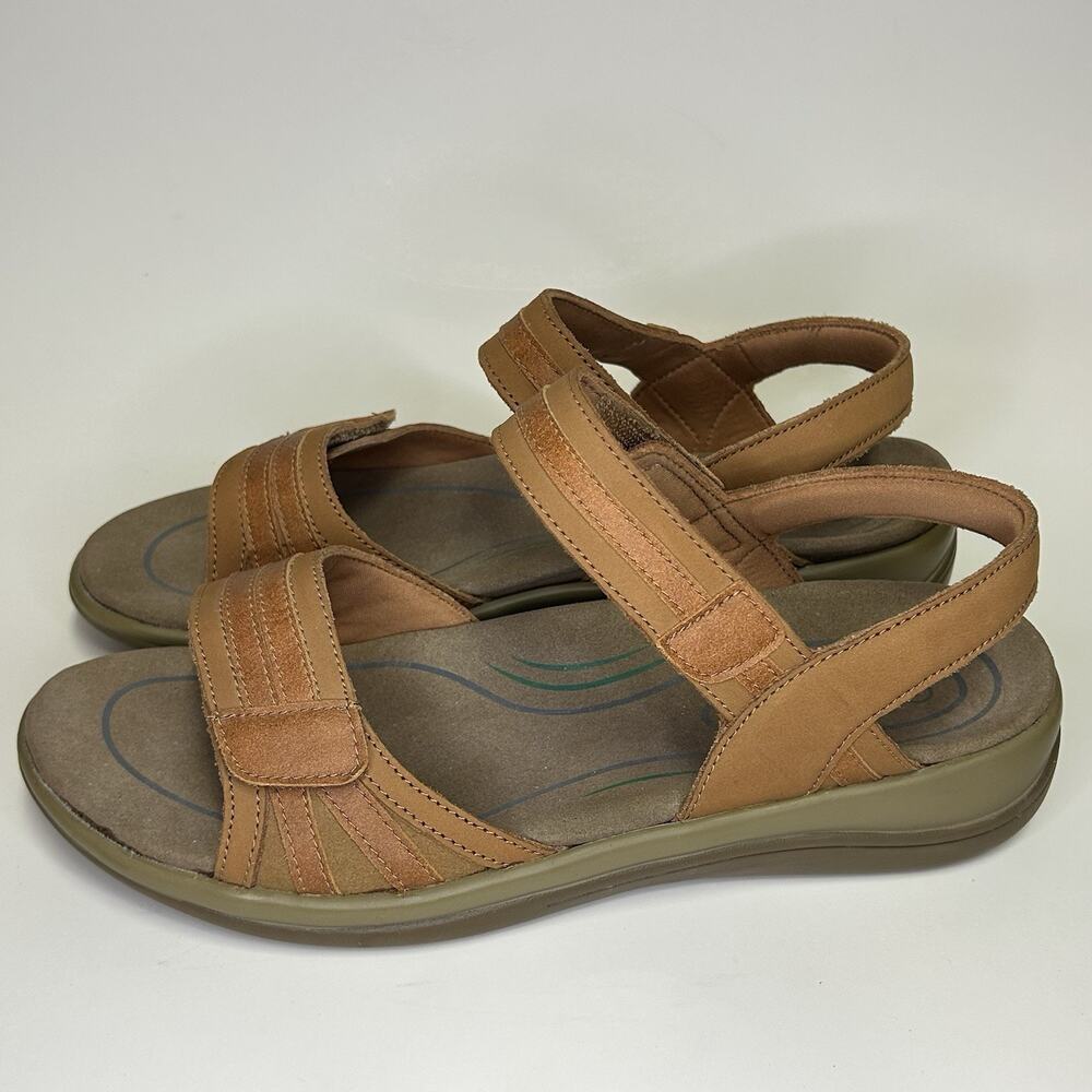 Orthofeet Sandals Womens 11.5 D Wide Paloma Ankle Strap Brown Casual Comfort